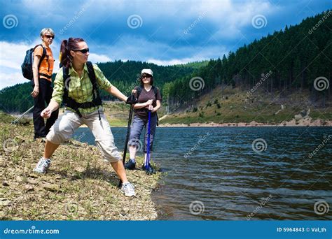 hiking women  stock  image