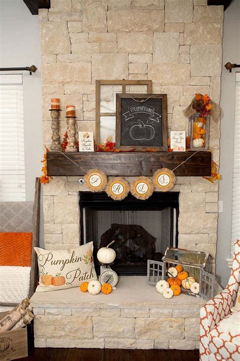 amazing fall decorating ideas   fireplace mantel