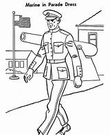 Marine Coloring Pages Dress Military Parade Color Getcolorings Print Printable Getdrawings sketch template