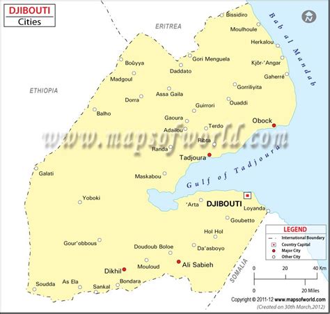 Djibouti Cities Map Major Cities In Djibouti Djibouti French