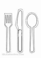 Silverware Cuillère Forks Spoons Pano Seç sketch template