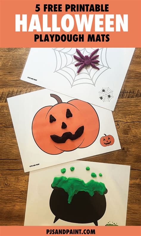 printable halloween playdough mats pjs  paint