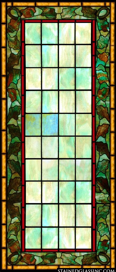 Ivy Framed Panel Stained Glass Window
