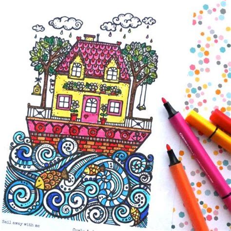 whimsical printable coloring page   perfect   pass