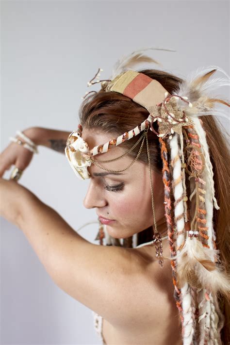 headdress headdresses bone headdress wig dreads white headdress dreadfalls tribal tribal