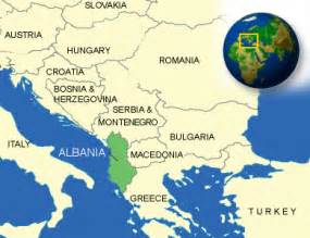 albania map terrain area  outline maps  albania countryreports countryreports