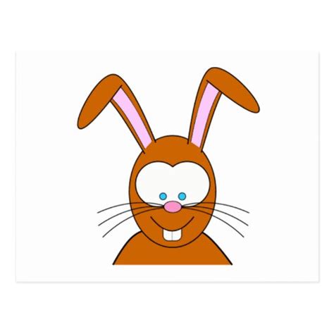 cartoon bunny rabbit face postcard zazzle