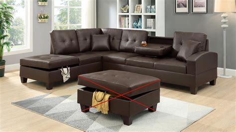gtu furniture pu leather living room irreversible living room sectional sofa set walmartcom