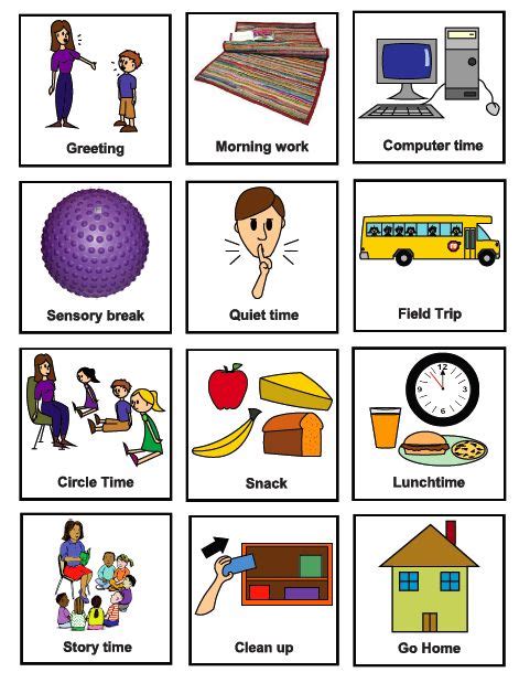 visuals  asd visual schedule preschool language development