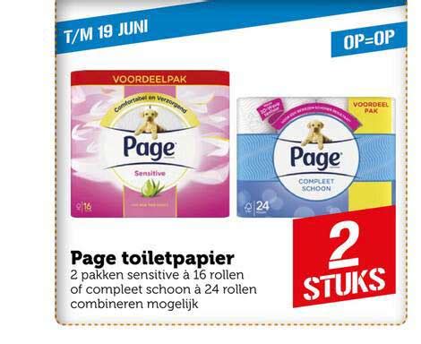 page toiletpapier sensitive  compleet schoon aanbieding bij coop compact aanbiedingenfoldersnl
