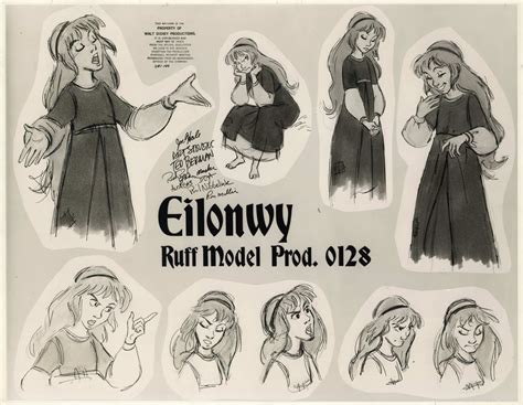 black cauldron ruff model sheet eilonwy prod