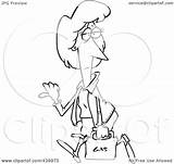 Hiking Cartoon Hitch Gas Lady Toonaday Royalty Outline Illustration Rf Clip 2021 sketch template