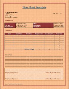 time sheet template word template templates words