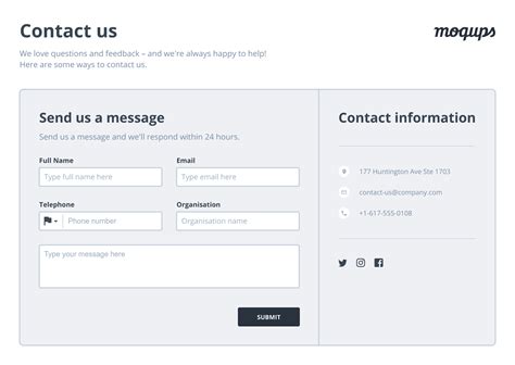 contact form template moqups