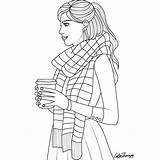 Coloring Pages People Scarf Book Colouring Cute Barbie Lady Sneakpeek Long Color Sheets Therapy sketch template