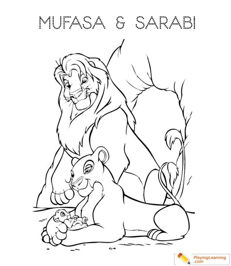 The Lion King Mufasa Sarabi Coloring Page 01 Free The