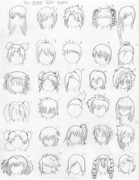 the anime hair index by xxangelsilencex on deviantart