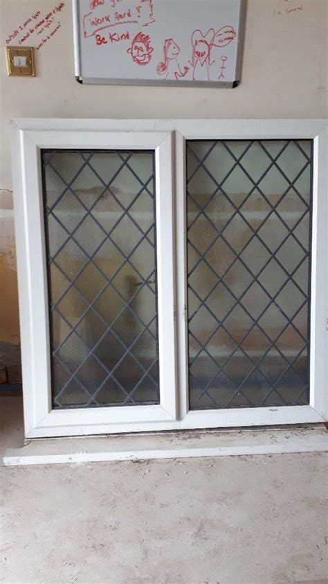 Pvc Window Double Glazed Leaded Obscure Glass In Stockport