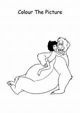 Mowgli Hugs Baloo sketch template