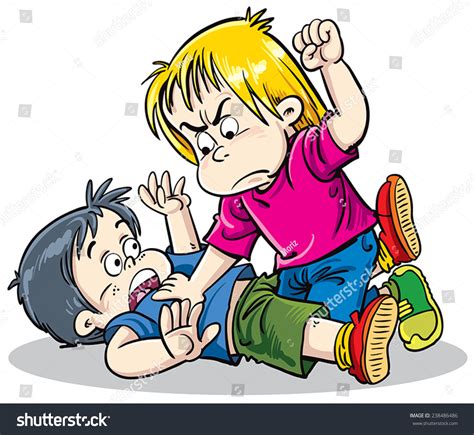 children fighting stock vector  shutterstock