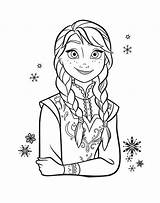 Anna Coloring Frozen Pages Princess Color sketch template