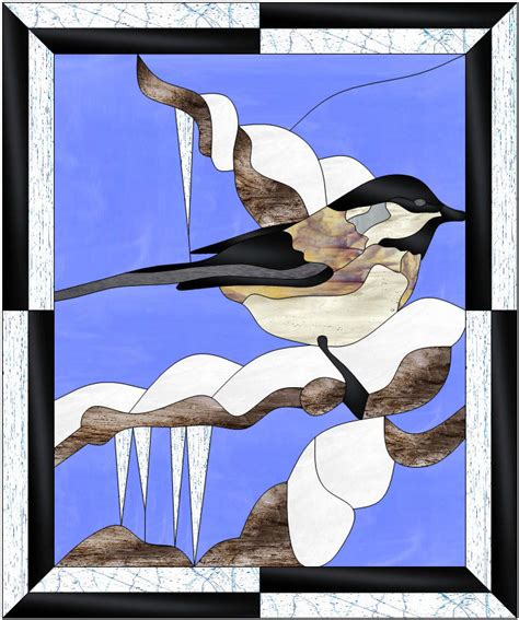 Winter Bird Stained Glass Pattern Paned Expressions Stained Glass
