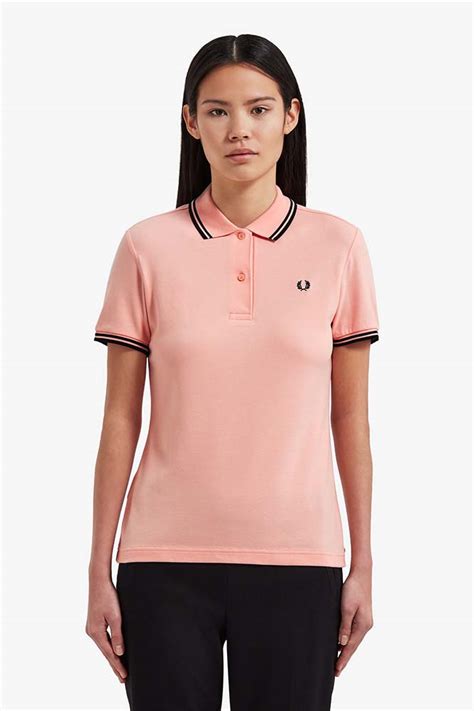 Fred Perry Twin Tipped Girls Polo Shirt Cherry Blossom