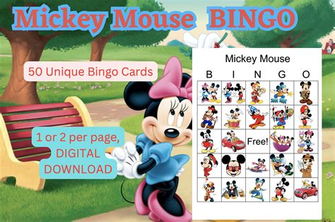 mickey mouse bingo printable  printable bingo cardsdigit inspire