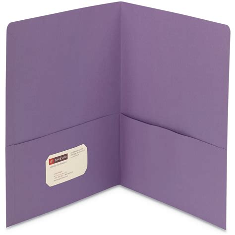 smead  pocket folder textured paper lavender box smd