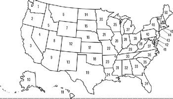 numbered  map united states quiz  blank  blank numbered