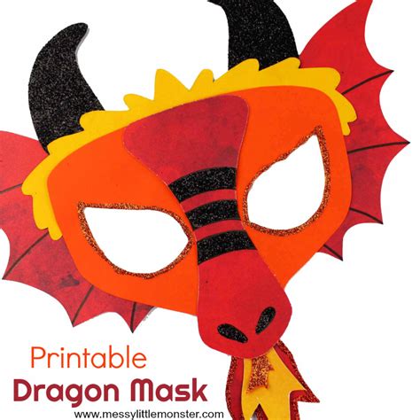chinese dragon mask  fun printable dragon craft messy  monster
