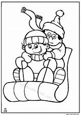 Coloring Snow Sledding Clothes Winter Comments sketch template