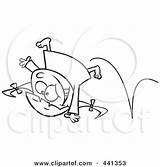 Energetic Cartoon Cartwheel Girl Outline Royalty Toonaday Coloring Doing Illustration Rf Clip Getcolorings Clipart sketch template