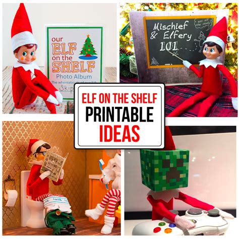 printable elf   shelf ideas