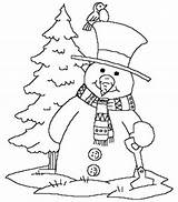 Coloring Pages Printable Christmas Winter Snowman Tree Drawing Wonderland Scenes Kindergarten Shovel Scene Nature Season Print Sheets Templates Drawings Color sketch template