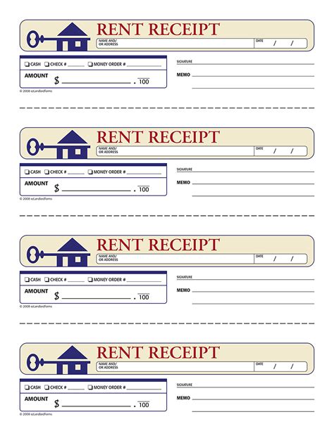 ezlandlordforms standard rent receipt documents  tenants