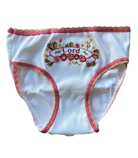 Chirdern Underwear Girl Panty Vintage Print Cotton Color White Size