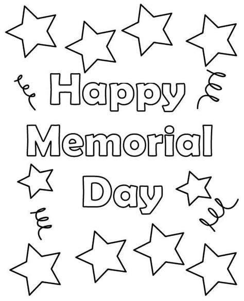 happy memorial day stars coloring page memorial day coloring pages