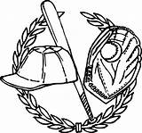 Baseball Coloring Pages Crest Line sketch template