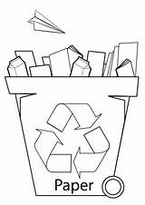Recycling Bin Coloring Pages Paper Recycle Printable Drawing Bins Template Colouring Color Kids Preschool Earth Printables Drawings Truck Reuse Reduce sketch template