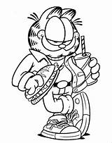 Coloring Garfield Eating Pages Cool sketch template