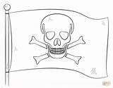 Pirate Flag Coloring Jolly Roger Pages Printable Easy Template Party Kids Pirates Color Templates Preschool Ship Themed Crafts sketch template