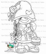 Coloring Gnome Pages Cute Christmas Adult Digi Stamp Img3 Ville Besties Bestie Instant Choose Board sketch template