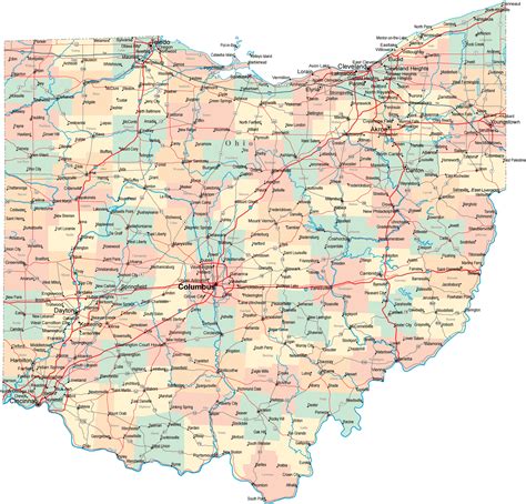 printable state  ohio map