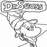 Dr Seuss Cat Coloring March Pages Surfnetkids Hat Suess Birthday Month sketch template