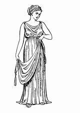Coloring Chiton Greek Woman sketch template