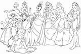 Coloring Princess Disney Pages Princesses sketch template