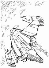 Coloring Space Wars Pages Ship Battle sketch template