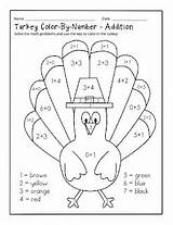 Thanksgiving Puzzles Turkey Math Worksheets Puzzle Color Addition Number Perplexing Coloring Grade Activities Thepuzzleden Multiplication Crafts sketch template