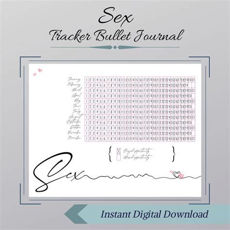 Sex Tracker Bullet Journal Pdf Instant Digital Download Etsy Sex